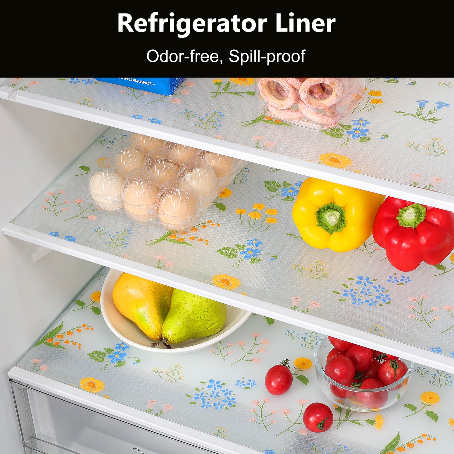 Shelf Liner – Non-Adhesive Shelf Liners for Kitchen Cabinets – Waterproof Shelf Paper with Modern Pattern – Durable EVA Cabinet Liners