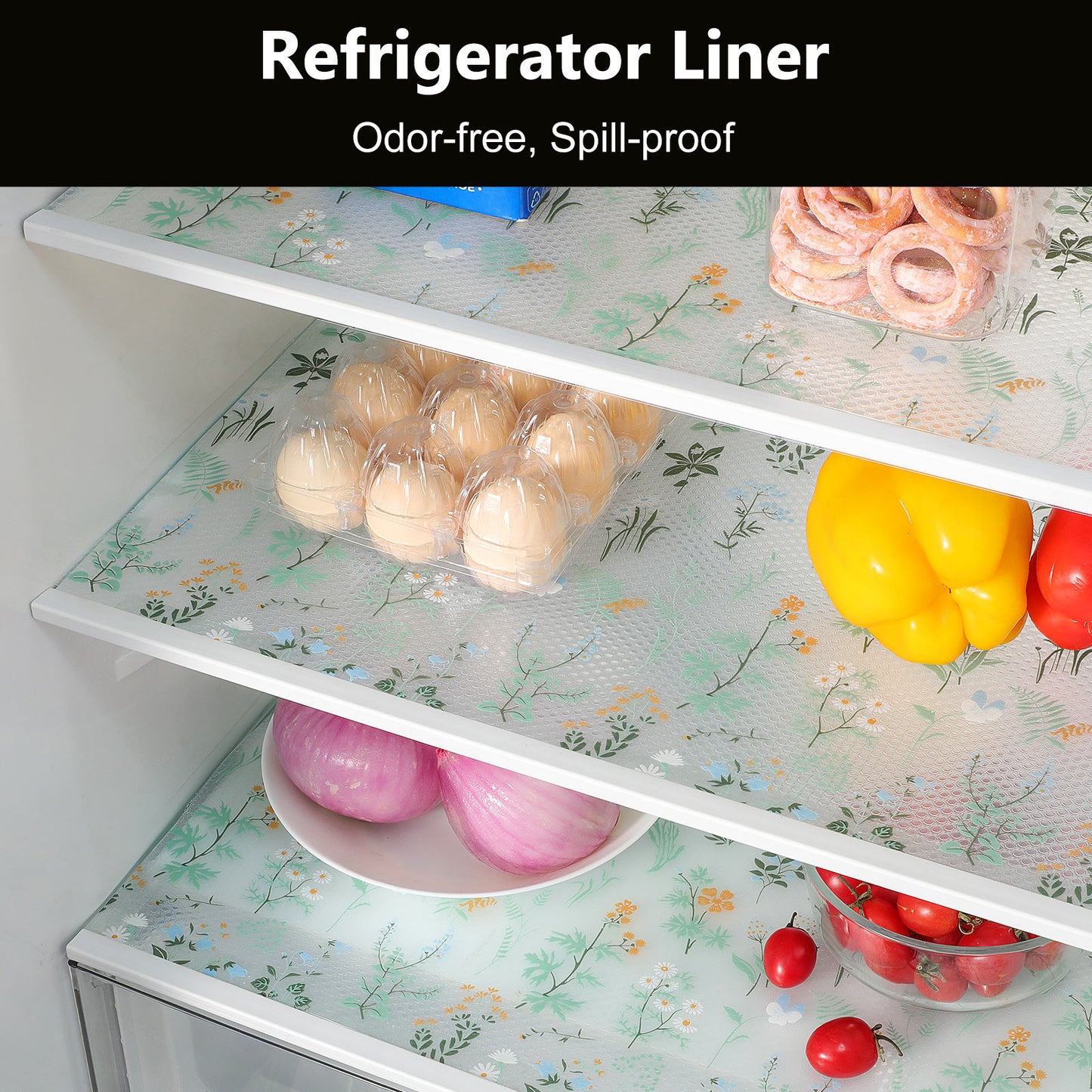 Shelf Liner – Non-Adhesive Shelf Liners for Kitchen Cabinets – Waterproof Shelf Paper with Modern Pattern – Durable EVA Cabinet Liners