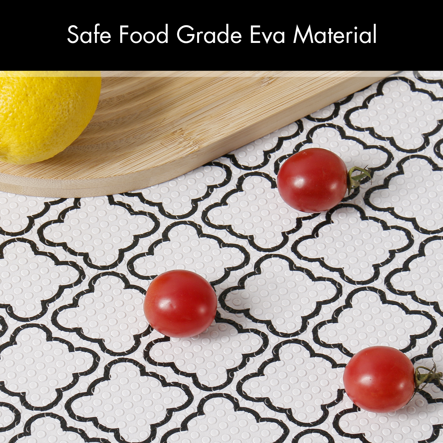 Cooyes Shelf Liner – Non-Adhesive Shelf Liners for Kitchen Cabinets – Waterproof Shelf Paper with Modern Pattern – Durable EVA Cabinet Liners