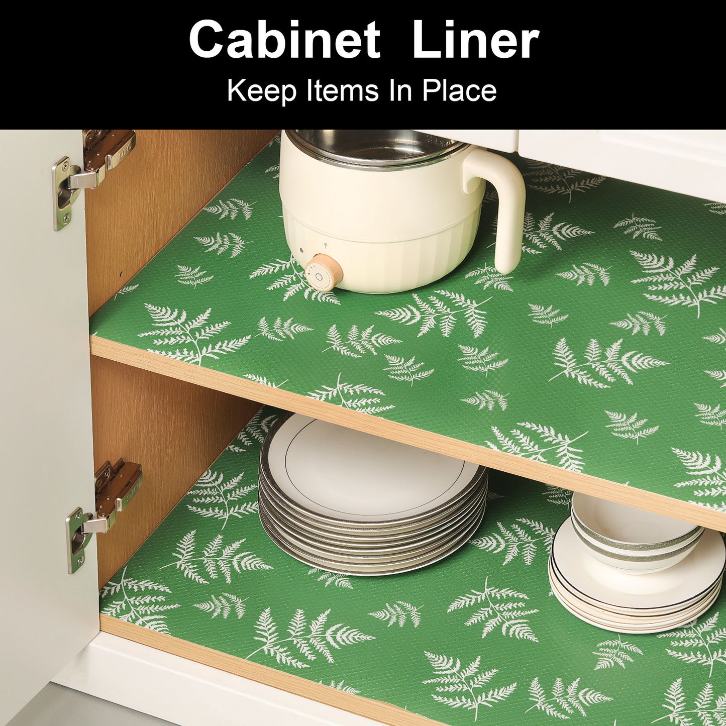 Cooyes Shelf and Drawer Liners for Kitchen Cabinets, Non Adhesive Cabinet Liner, EVA Waterproof Durable Non-Slip Drawer Mats for Shelves, Refrigerator, Storage, Desks