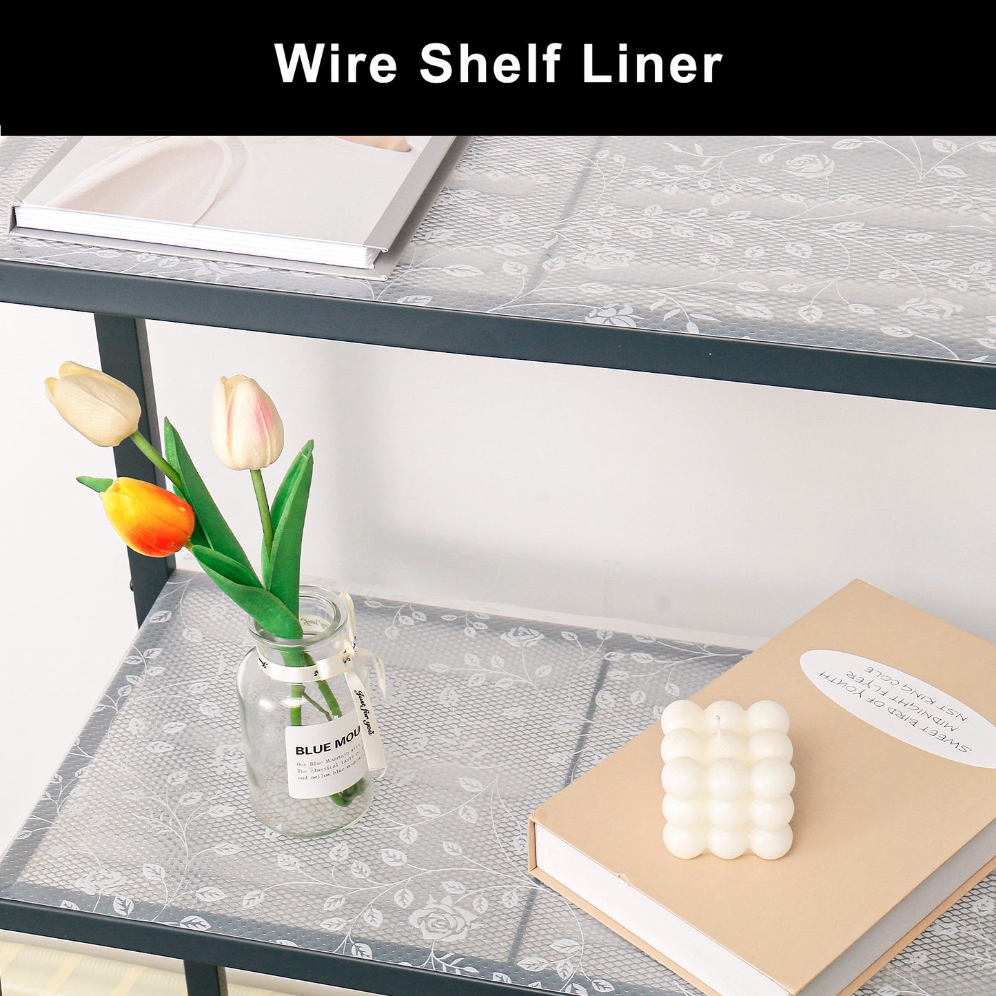 Cooyes Shelf Liner – Premium Non-Adhesive Cabinet & Drawer Liner for Kitchen – Waterproof Shelf Paper with Modern Pattern – Durable EVA Cabinet Mat – Easy to Cut