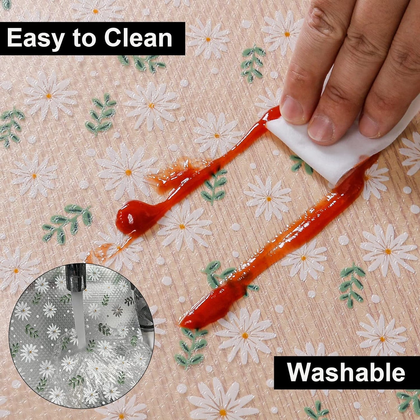 Cooyes Shelf Liner – Premium Cabinet Liner for Kitchen – Non-Slip Shelf Liners for Kitchen Cabinets – Waterproof Shelf Paper with Modern Pattern – Durable EVA Cabinet Liners