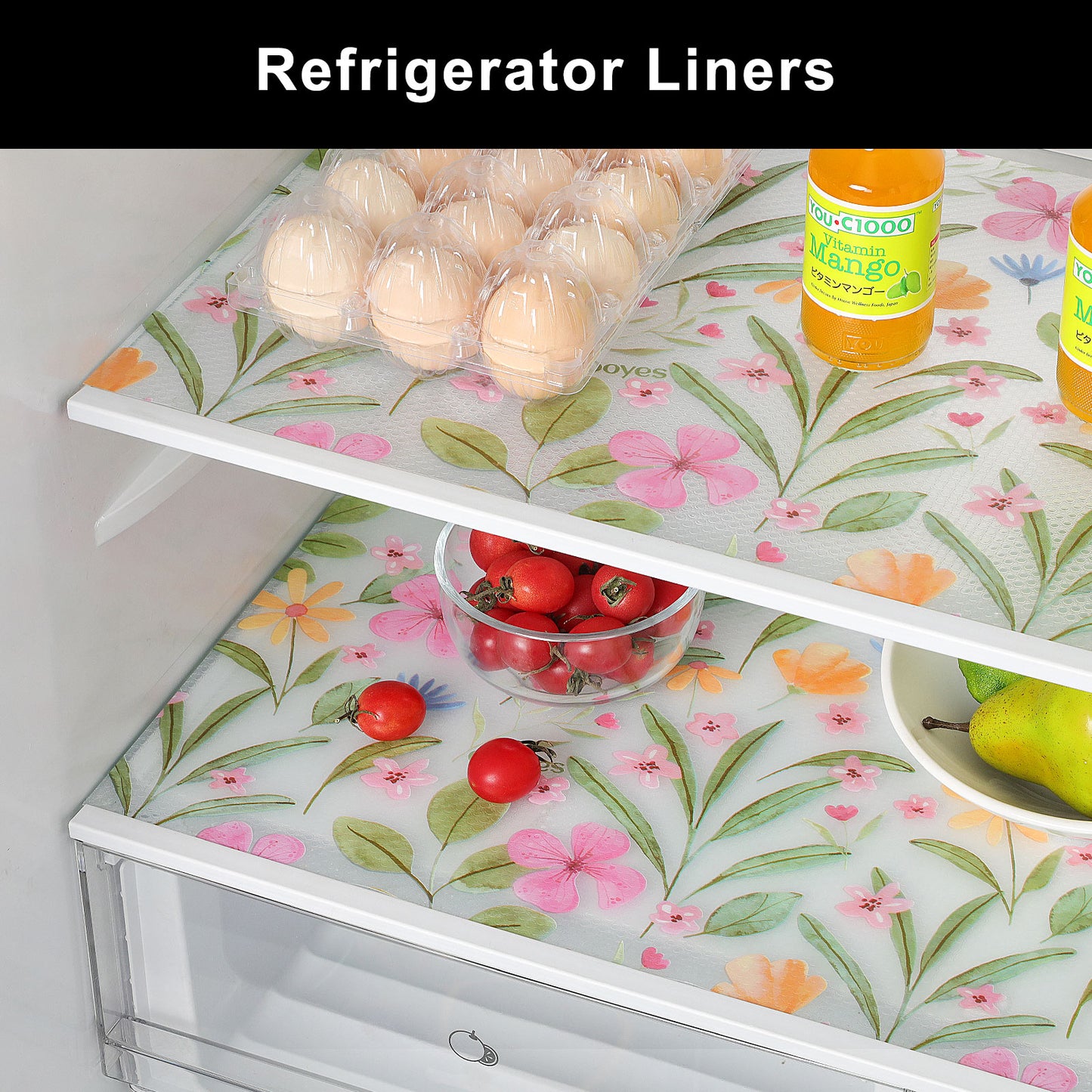 Cooyes Shelf Liner – Premium Non-Adhesive Cabinet & Drawer Liner for Kitchen – Waterproof Shelf Paper with Modern Pattern – Durable EVA Cabinet Mat – Easy to Cut