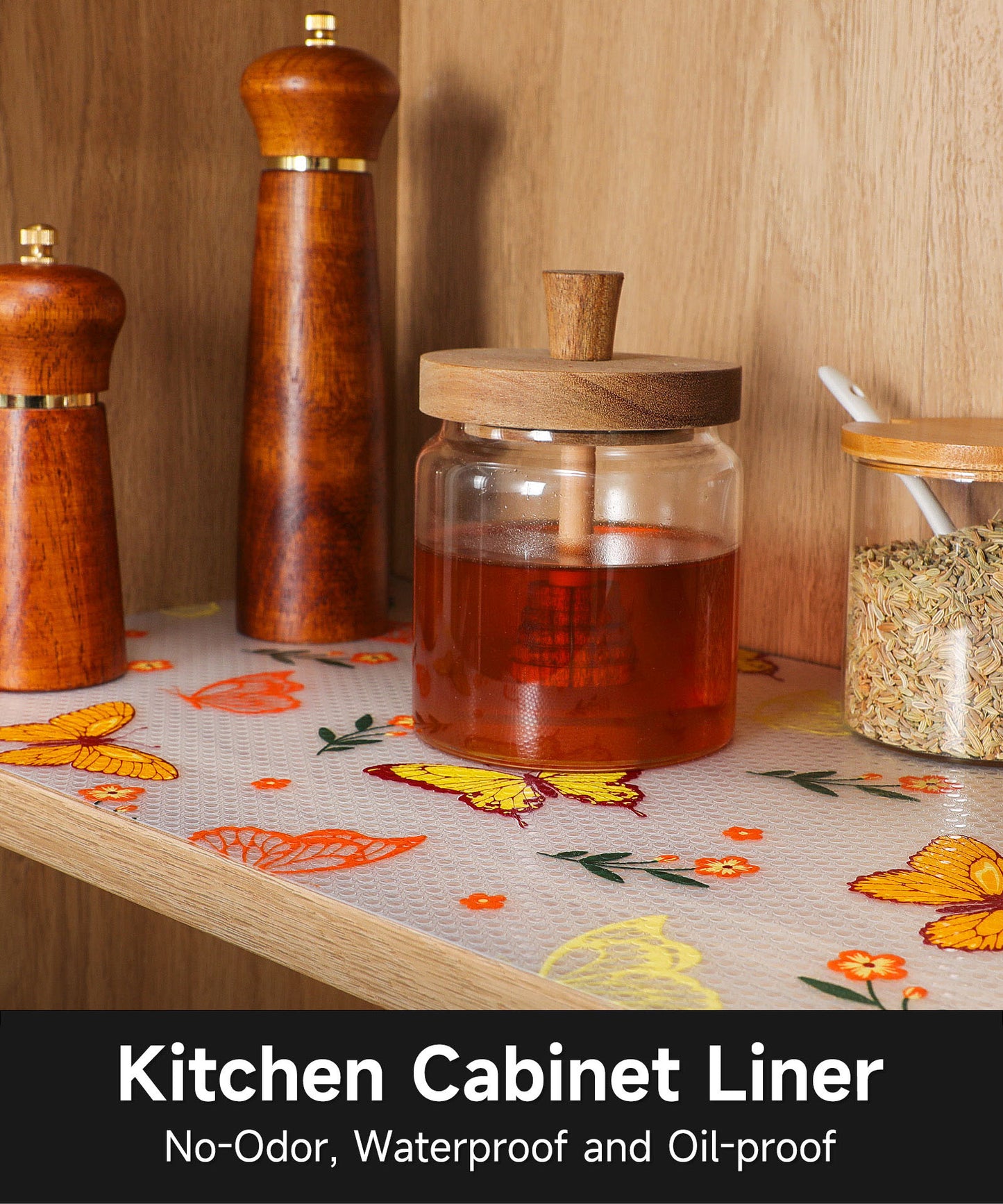 Cooyes Shelf Liner – Non-Adhesive Shelf Liners for Kitchen Cabinets – Waterproof Shelf Paper with Modern Pattern – Durable EVA Cabinet Liners(副本)