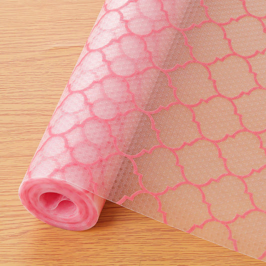 Cooyes Shelf and Drawer Liners for Kitchen Cabinets, Non-Adhesive Cabinet Liners, EVA Waterproof Durable Shelf Paper for Refrigerator, Shelves, Cupboard with European Pattern, Easy to Cut