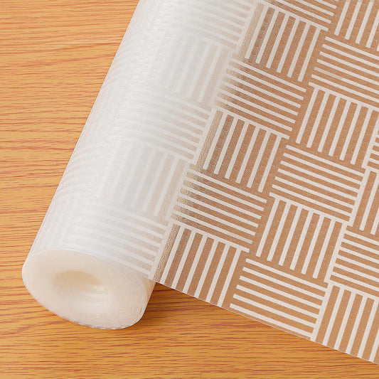 Cooyes Shelf and Drawer Liners for Kitchen Cabinets, Non-Adhesive Cabinet Liners, EVA Waterproof Durable Shelf Paper for Refrigerator, Shelves, Cupboard with European Pattern, Easy to Cut