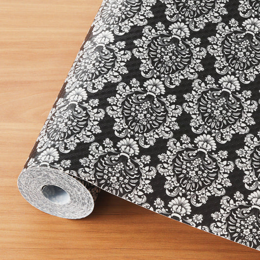 Cooyes Shelf and Drawer Liners for Kitchen Cabinets, Non-Adhesive Cabinet Liners, EVA Waterproof Durable Shelf Paper for Refrigerator, Shelves, Cupboard with European Pattern, Easy to Cut