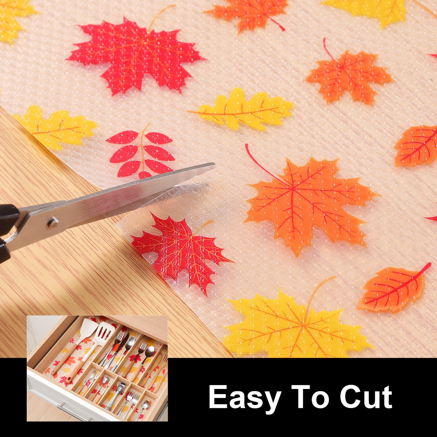 Cooyes Shelf and Drawer Liners for Kitchen Cabinets, Non Adhesive Cabinet Liner, EVA Waterproof Durable Non-Slip Drawer Mats for Shelves, Refrigerator, Storage, Desks