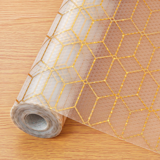 Cooyes Shelf and Drawer Liners for Kitchen Cabinets, Non-Adhesive Cabinet Liners, EVA Waterproof Durable Shelf Paper for Refrigerator, Shelves, Cupboard with European Pattern, Easy to Cut