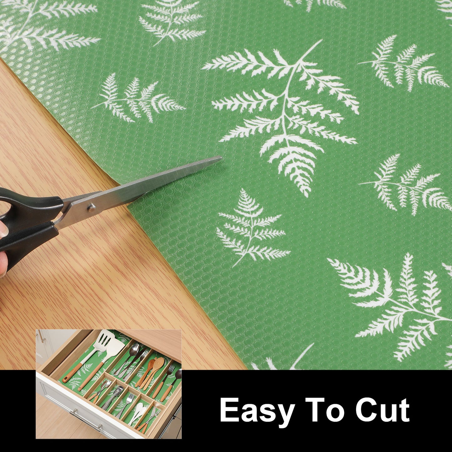 Cooyes Shelf and Drawer Liners for Kitchen Cabinets, Non Adhesive Cabinet Liner, EVA Waterproof Durable Non-Slip Drawer Mats for Shelves, Refrigerator, Storage, Desks