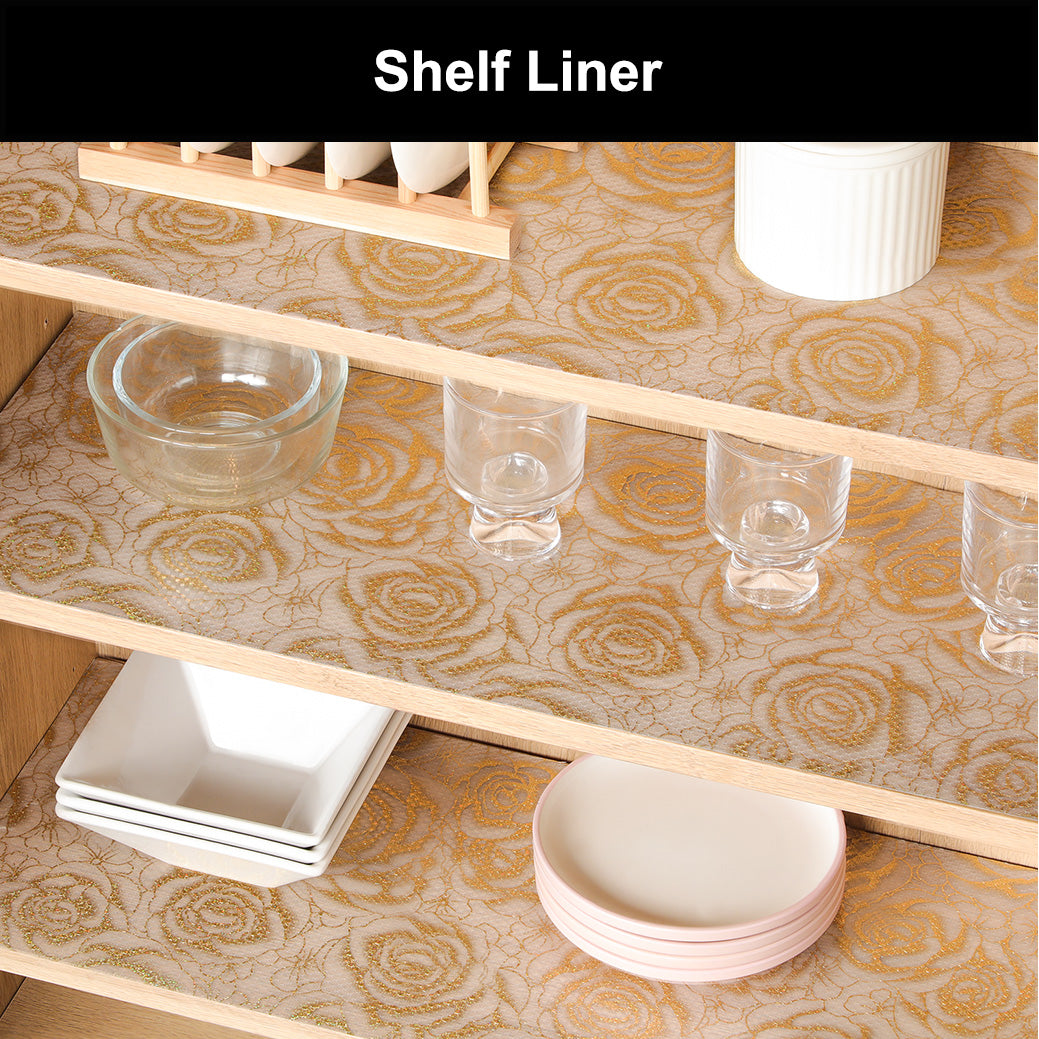 Cooyes Shelf Liner – Premium Non-Adhesive Cabinet & Drawer Liner for Kitchen – Waterproof Shelf Paper with Modern Pattern – Durable EVA Cabinet Mat – Easy to Cut