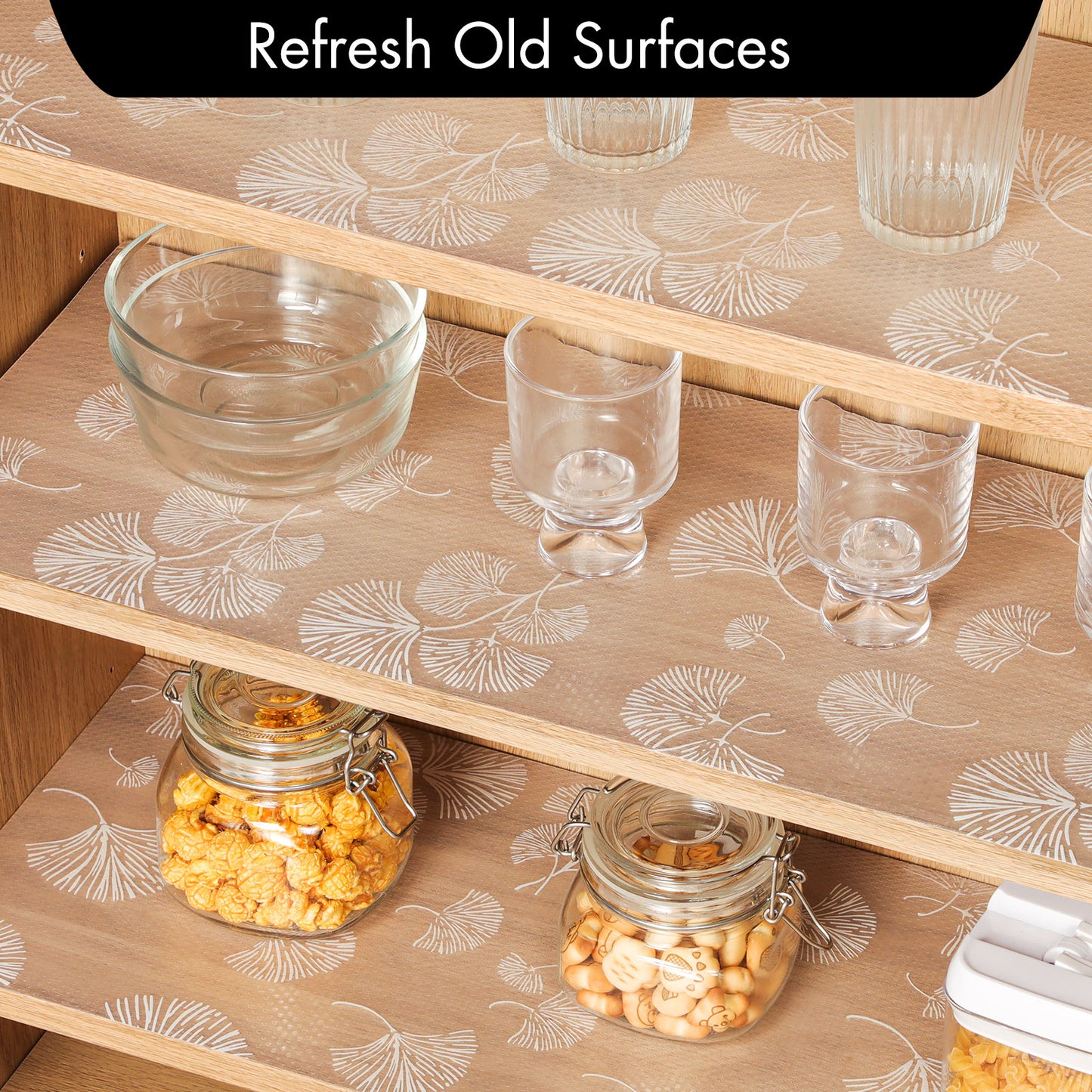 Cooyes Shelf Liner, Non Adhesive Drawer and Cabinet Liner, EVA Washable Oil-Proof Shelf Paper for Kitchen Cabinets, Refrigerator, Storage, Desks with Modern Pattern
