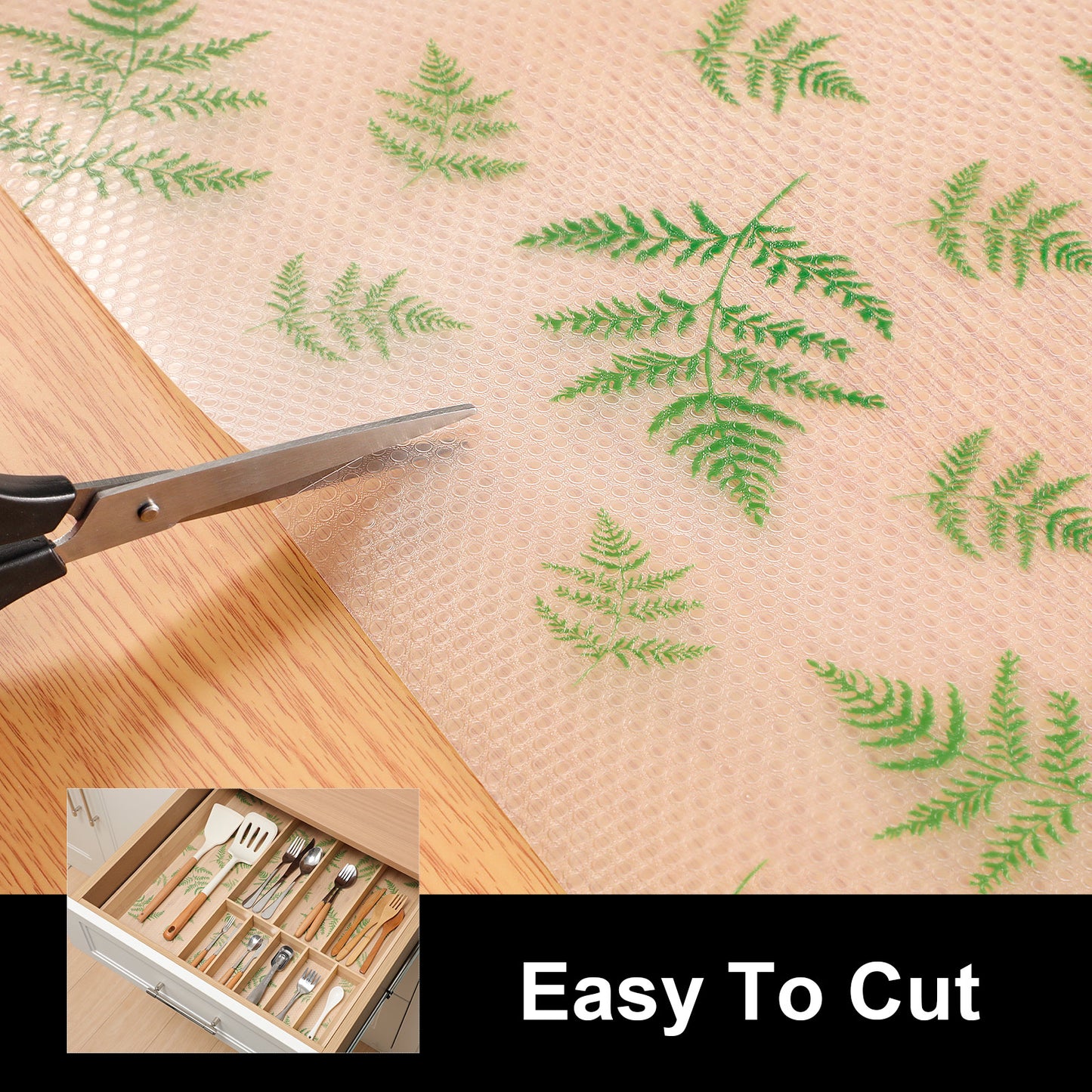 Cooyes Shelf and Drawer Liners for Kitchen Cabinets, Non Adhesive Cabinet Liner, EVA Waterproof Durable Non-Slip Drawer Mats for Shelves, Refrigerator, Storage, Desks