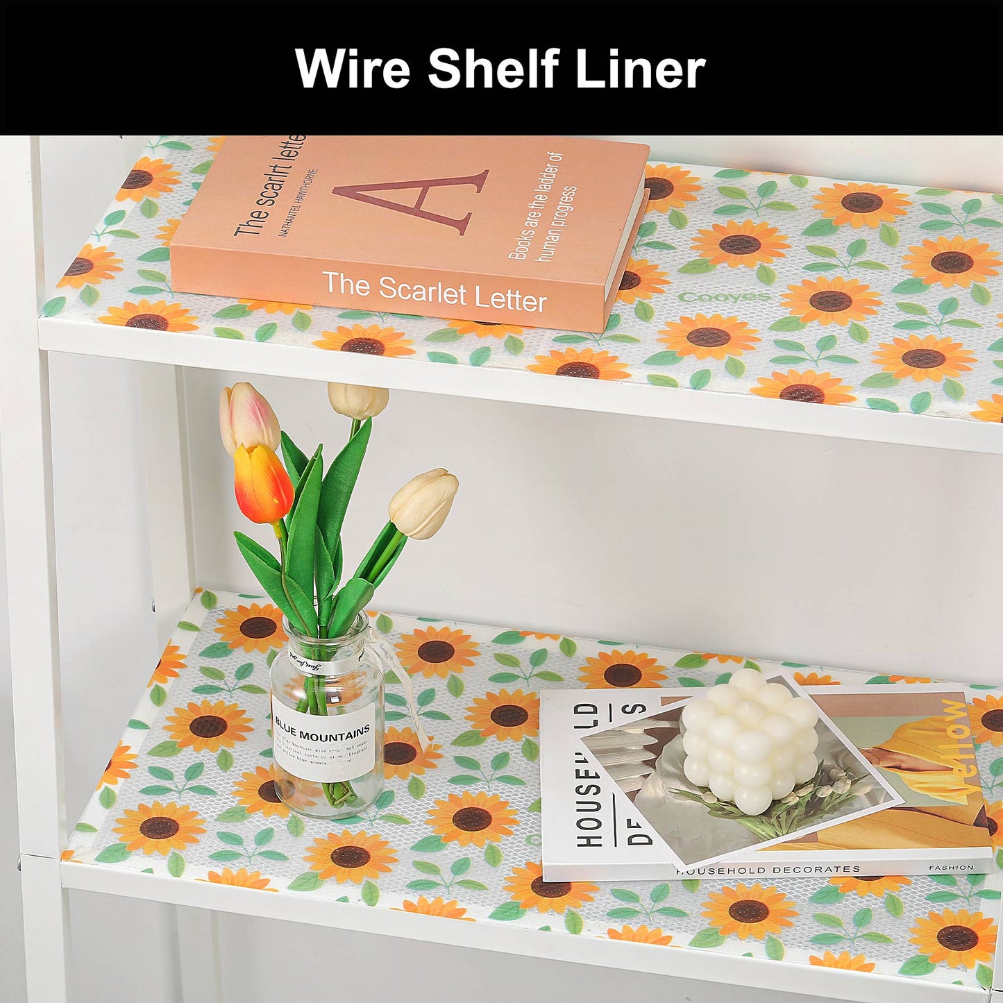 Cooyes Shelf Liner – Premium Non-Adhesive Cabinet & Drawer Liner for Kitchen – Waterproof Shelf Paper with Modern Pattern – Durable EVA Cabinet Mat – Easy to Cut