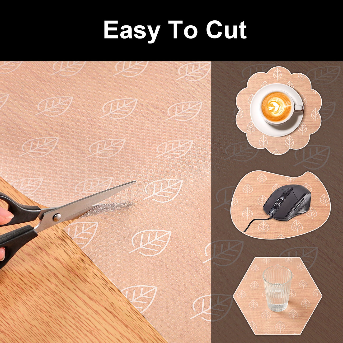 Cooyes Shelf and Drawer Liners for Kitchen Cabinets, Non Adhesive Cabinet Liner, EVA Waterproof Durable Non-Slip Drawer Mats for Shelves, Refrigerator, Storage, Desks