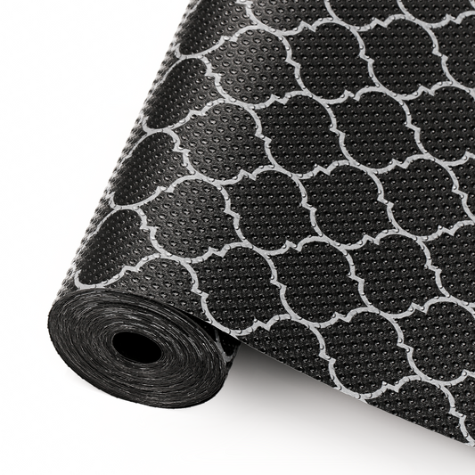 Cooyes Shelf Liner – Non-Adhesive Shelf Liners for Kitchen Cabinets – Waterproof Shelf Paper with Modern Pattern – Durable EVA Cabinet Liners