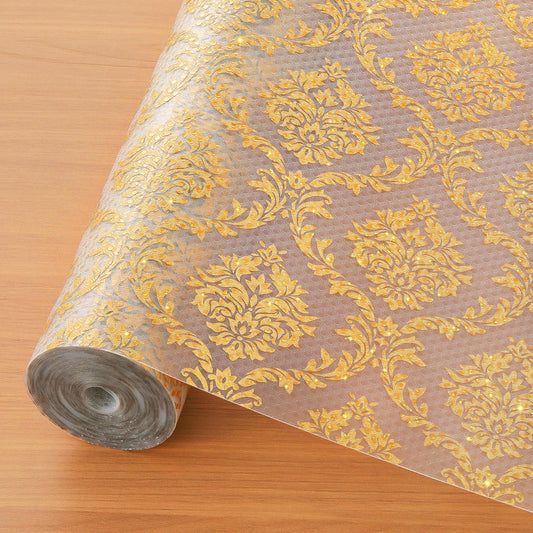 Cooyes Shelf and Drawer Liners for Kitchen Cabinets, Non-Adhesive Cabinet Liners, EVA Waterproof Durable Shelf Paper for Refrigerator, Shelves, Cupboard with European Pattern, Easy to Cut