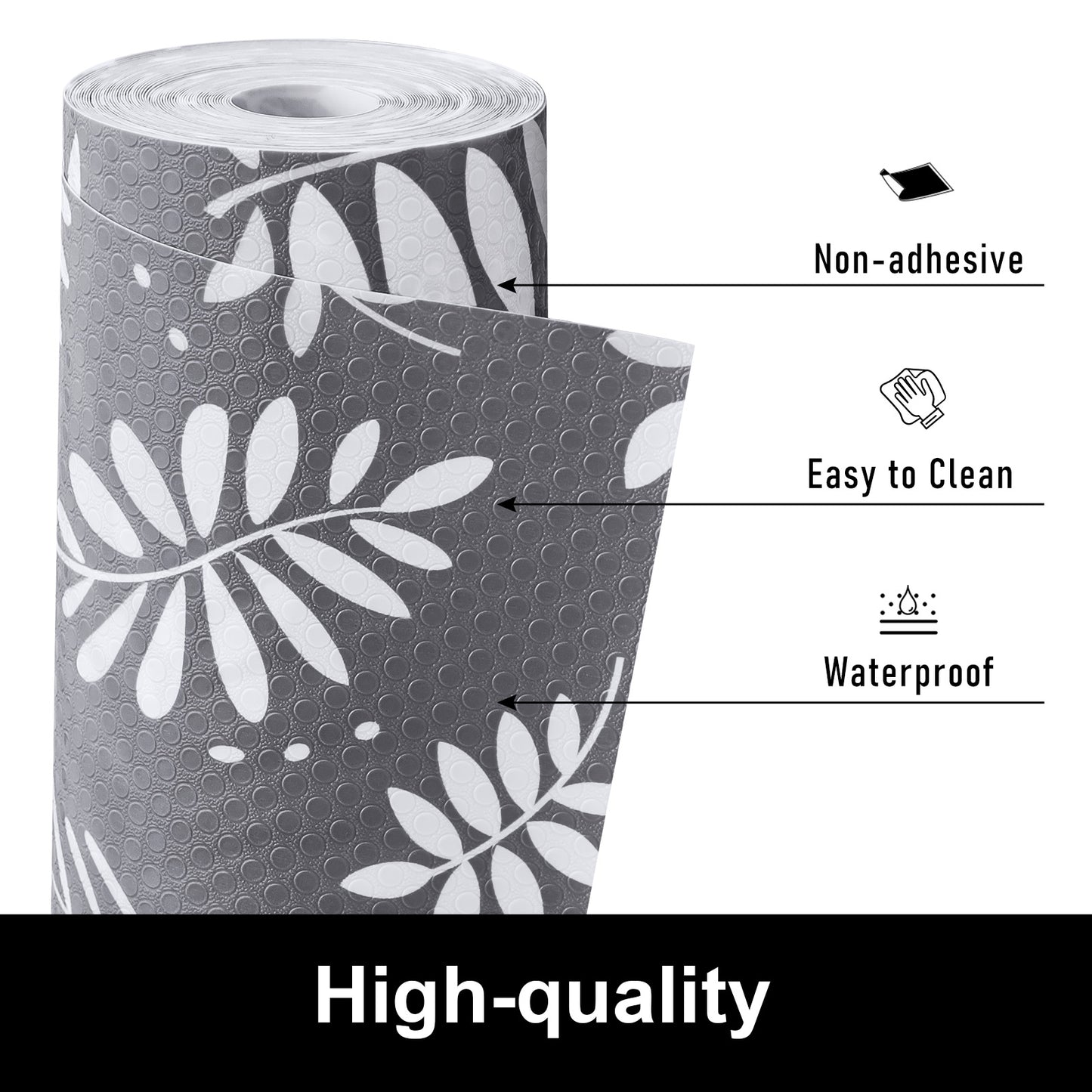 Cooyes Shelf and Drawer Liners for Kitchen Cabinets, Non Adhesive Cabinet Liner, EVA Waterproof Durable Non-Slip Drawer Mats for Shelves, Refrigerator, Storage, Desks