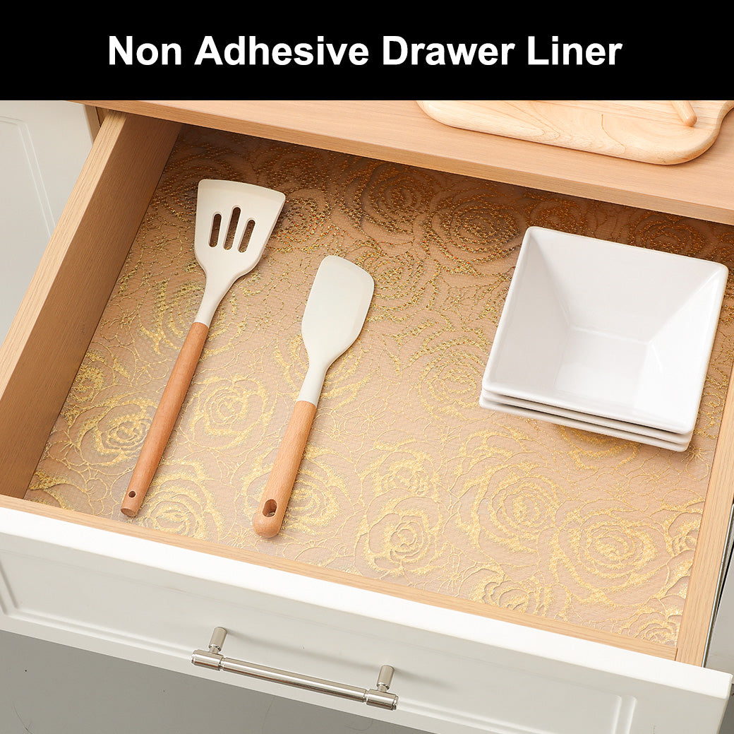 Cooyes Shelf Liner – Premium Non-Adhesive Cabinet & Drawer Liner for Kitchen – Waterproof Shelf Paper with Modern Pattern – Durable EVA Cabinet Mat – Easy to Cut