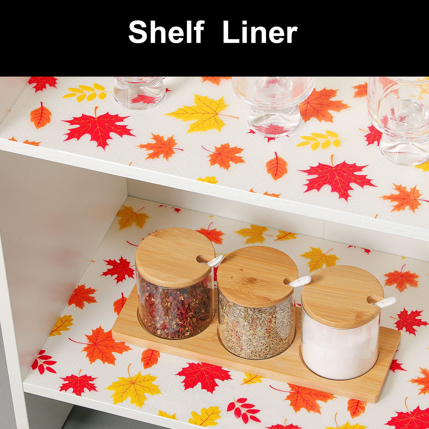 Cooyes Shelf and Drawer Liners for Kitchen Cabinets, Non Adhesive Cabinet Liner, EVA Waterproof Durable Non-Slip Drawer Mats for Shelves, Refrigerator, Storage, Desks