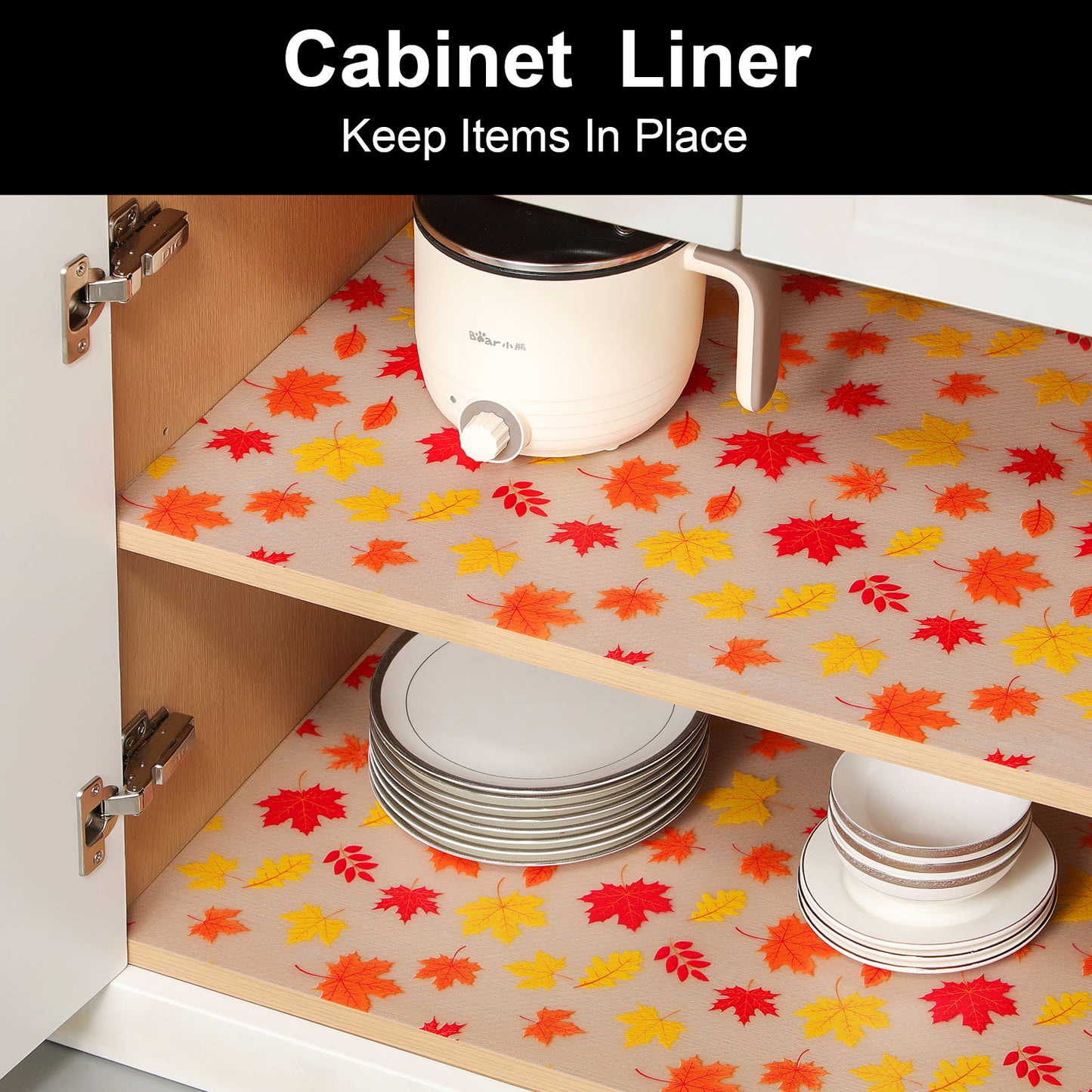 Cooyes Shelf and Drawer Liners for Kitchen Cabinets, Non Adhesive Cabinet Liner, EVA Waterproof Durable Non-Slip Drawer Mats for Shelves, Refrigerator, Storage, Desks