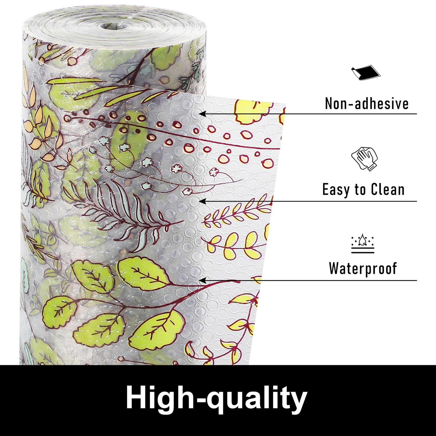 Cooyes Shelf and Drawer Liners for Kitchen Cabinets, Non Adhesive Cabinet Liner, EVA Waterproof Durable Non-Slip Drawer Mats for Shelves, Refrigerator, Storage, Desks