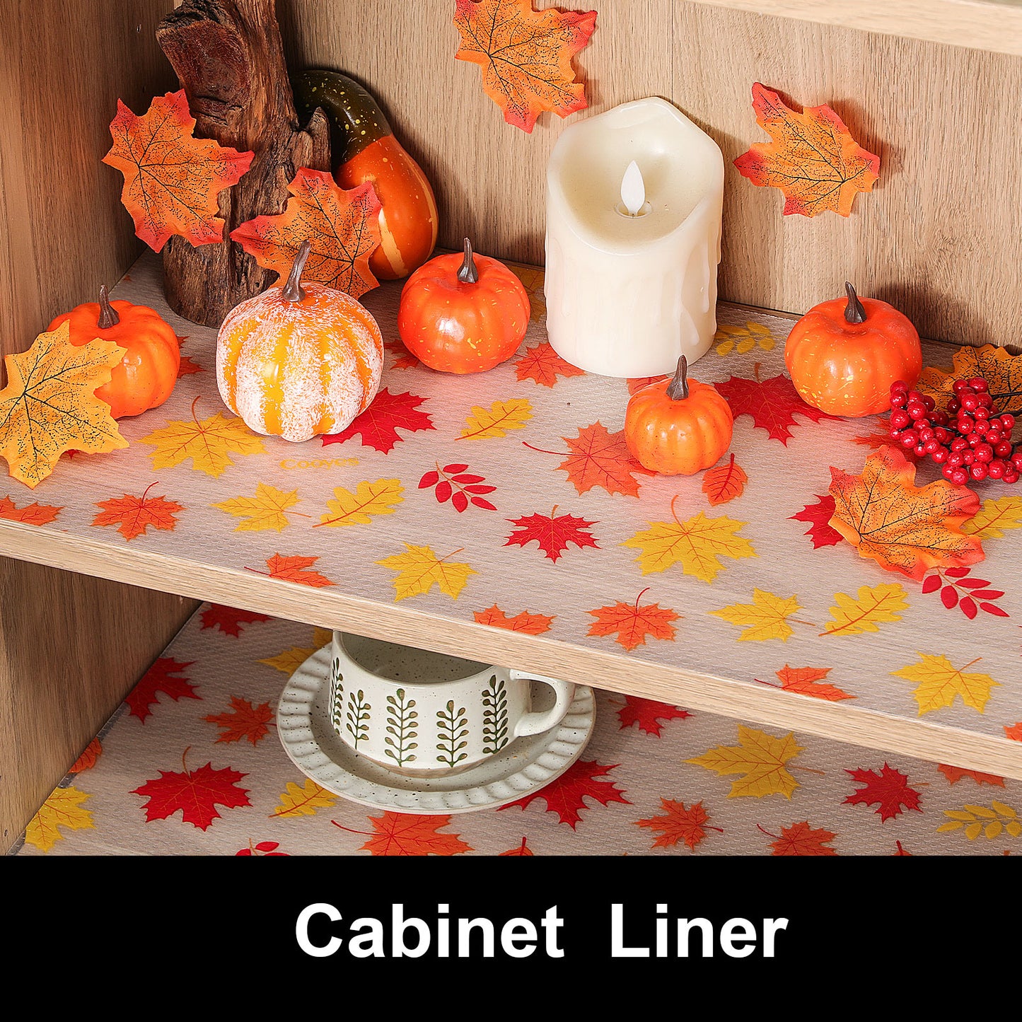 Cooyes Shelf and Drawer Liners for Kitchen Cabinets, Non Adhesive Cabinet Liner, EVA Waterproof Durable Non-Slip Drawer Mats for Shelves, Refrigerator, Storage, Desks