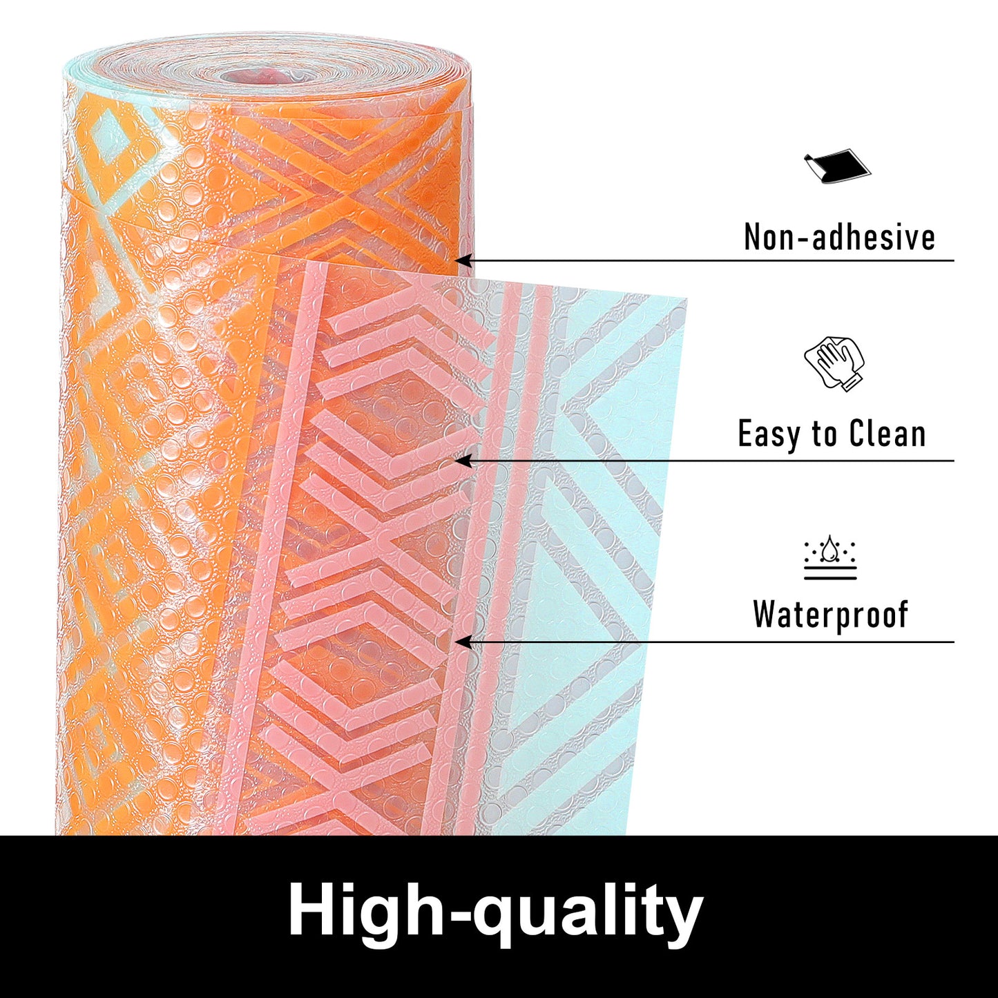 Cooyes Shelf and Drawer Liners for Kitchen Cabinets, Non Adhesive Cabinet Liner, EVA Waterproof Durable Non-Slip Drawer Mats for Shelves, Refrigerator, Storage, Desks