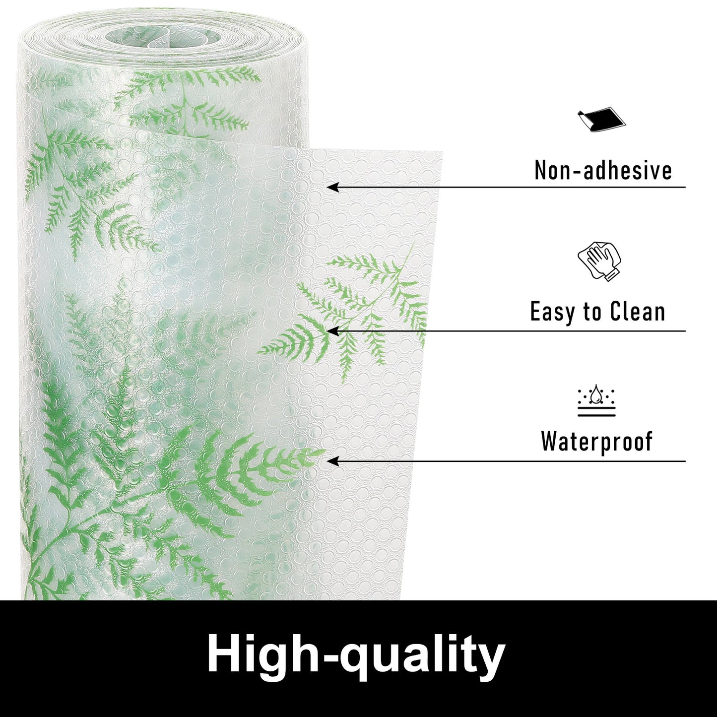 Cooyes Shelf and Drawer Liners for Kitchen Cabinets, Non Adhesive Cabinet Liner, EVA Waterproof Durable Non-Slip Drawer Mats for Shelves, Refrigerator, Storage, Desks