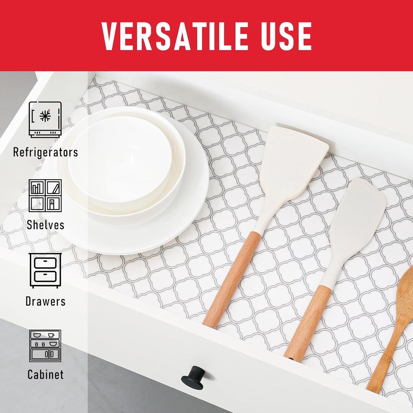 Cooyes Non Slip Refrigerator Liners, 2 in 1 Absorbent Fridge Liners and Fresh Mats Machine Washable, Refrigerator Shelf Liner for Glass Shelves Kitchen Cabinet Drawer Liners