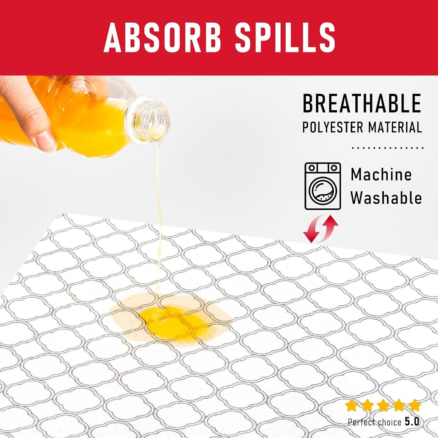 Cooyes Non Slip Refrigerator Liners, 2 in 1 Absorbent Fridge Liners and Fresh Mats Machine Washable, Refrigerator Shelf Liner for Glass Shelves Kitchen Cabinet Drawer Liners