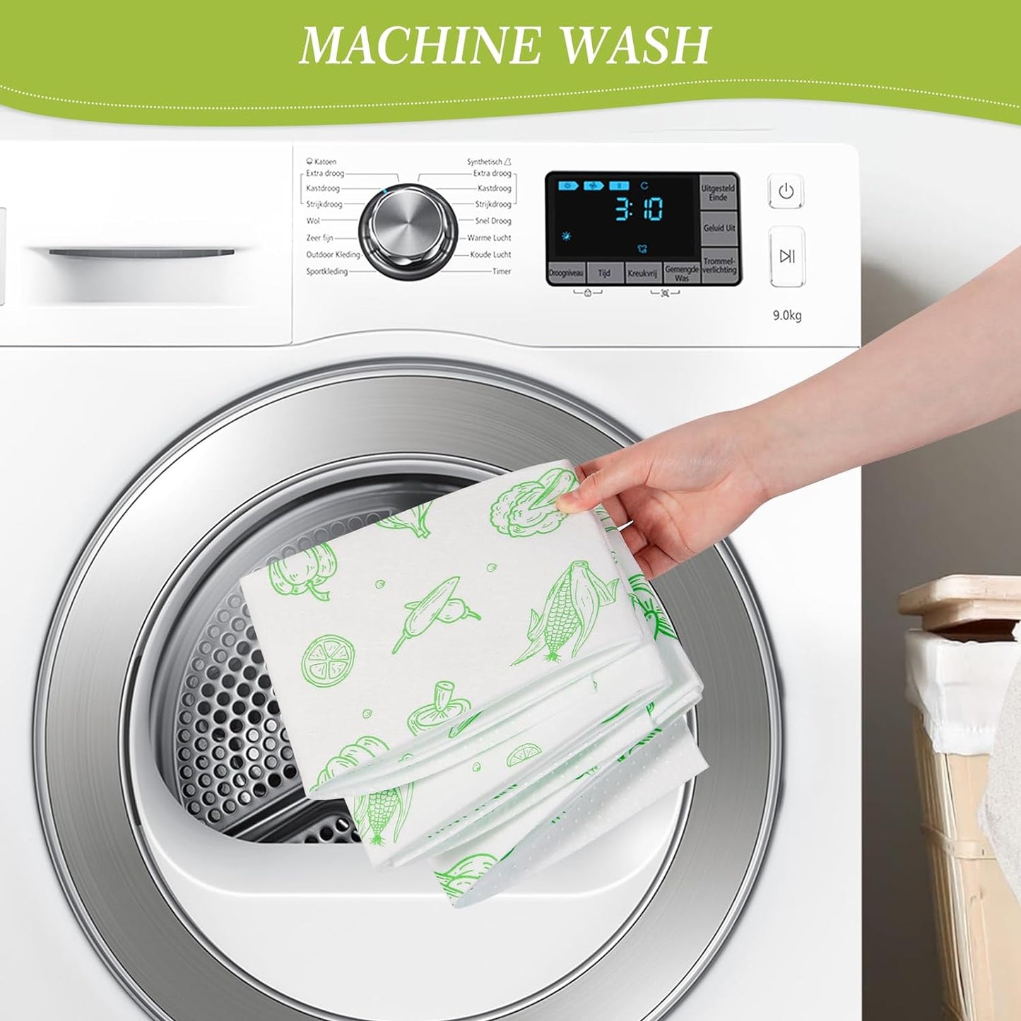 Cooyes Refrigerator Liners, Premium Absorbent Fridge Liners Non-Slip Washable, 12" x 24" Refrigerator Shelf Liners and Mats for Glass Shelves, Kitchen Cabinets, Non-Adhesive(6 PCS Green Veggie)