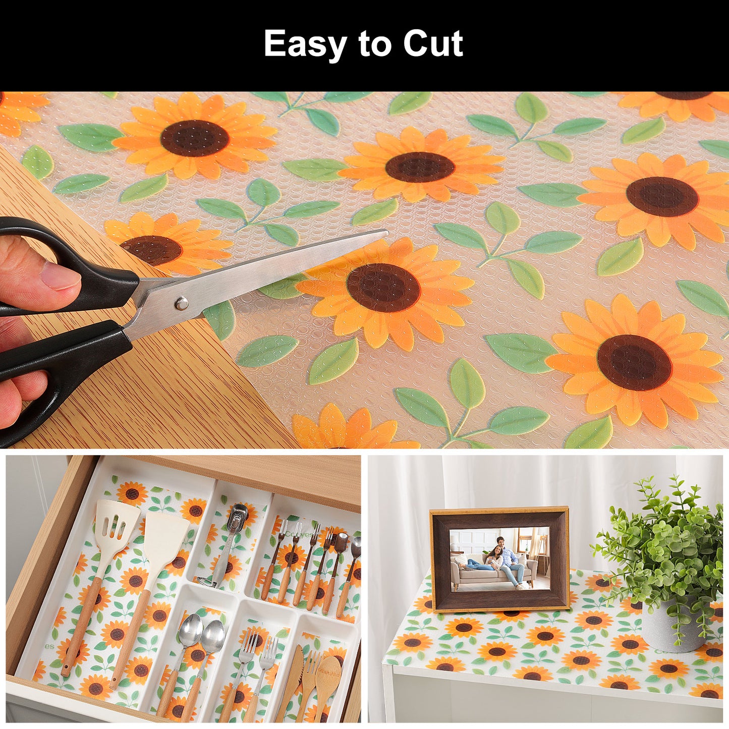 Cooyes Shelf Liner – Premium Non-Adhesive Cabinet & Drawer Liner for Kitchen – Waterproof Shelf Paper with Modern Pattern – Durable EVA Cabinet Mat – Easy to Cut