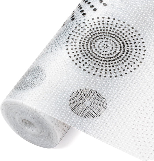 Cooyes Shelf Liner – Non-Adhesive Shelf Liners for Kitchen Cabinets – Waterproof Shelf Paper with Modern Pattern – Durable EVA Cabinet Liners