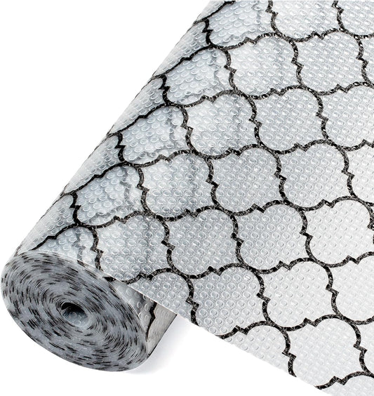 Cooyes Shelf Liner – Non-Adhesive Shelf Liners for Kitchen Cabinets – Waterproof Shelf Paper with Modern Pattern – Durable EVA Cabinet Liners