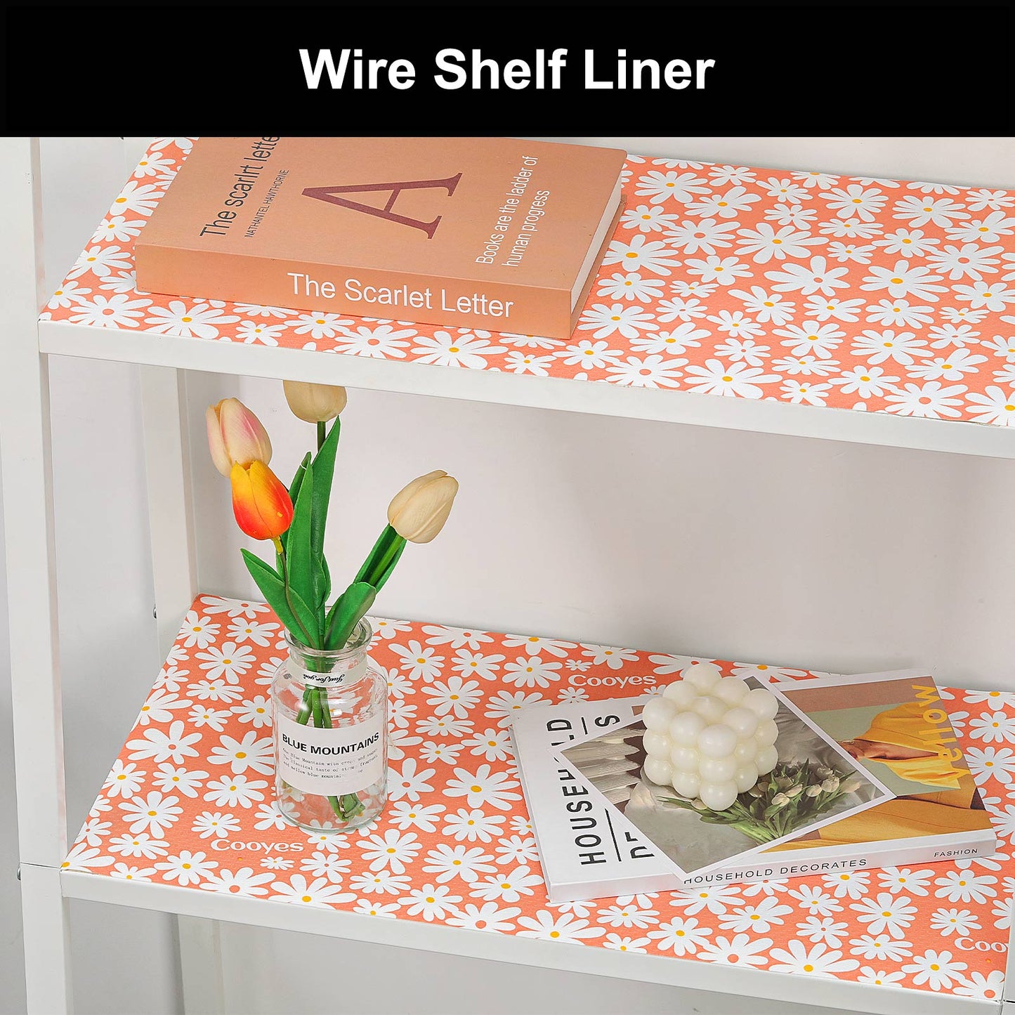 Cooyes Shelf Liner – Premium Non-Adhesive Cabinet & Drawer Liner for Kitchen – Waterproof Shelf Paper with Modern Pattern – Durable EVA Cabinet Mat – Easy to Cut