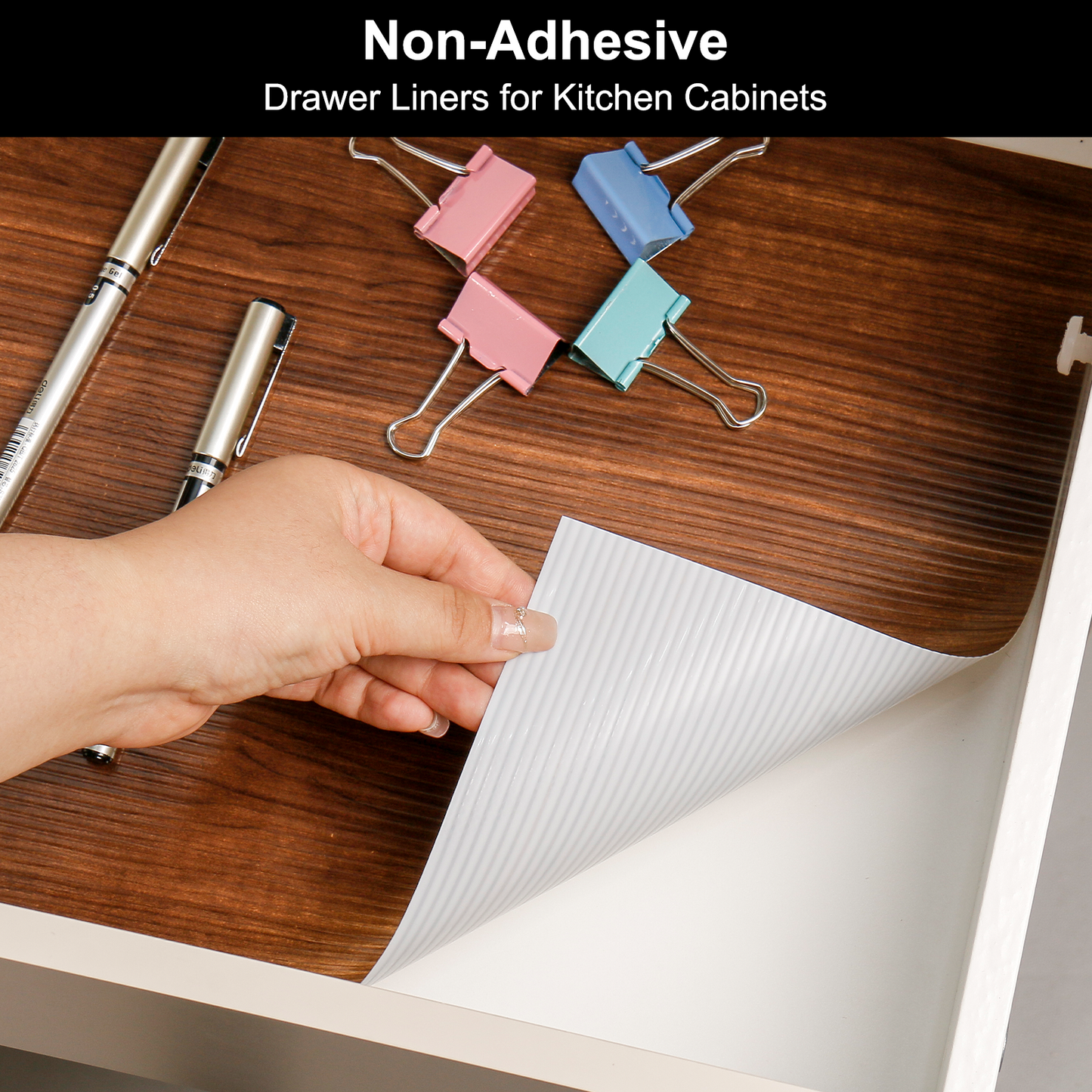 Cooyes Shelf Liner – Premium Non-Adhesive Cabinet & Drawer Liner for Kitchen – Waterproof Shelf Paper with Modern Pattern – Durable EVA Cabinet Mat – Easy to Cut