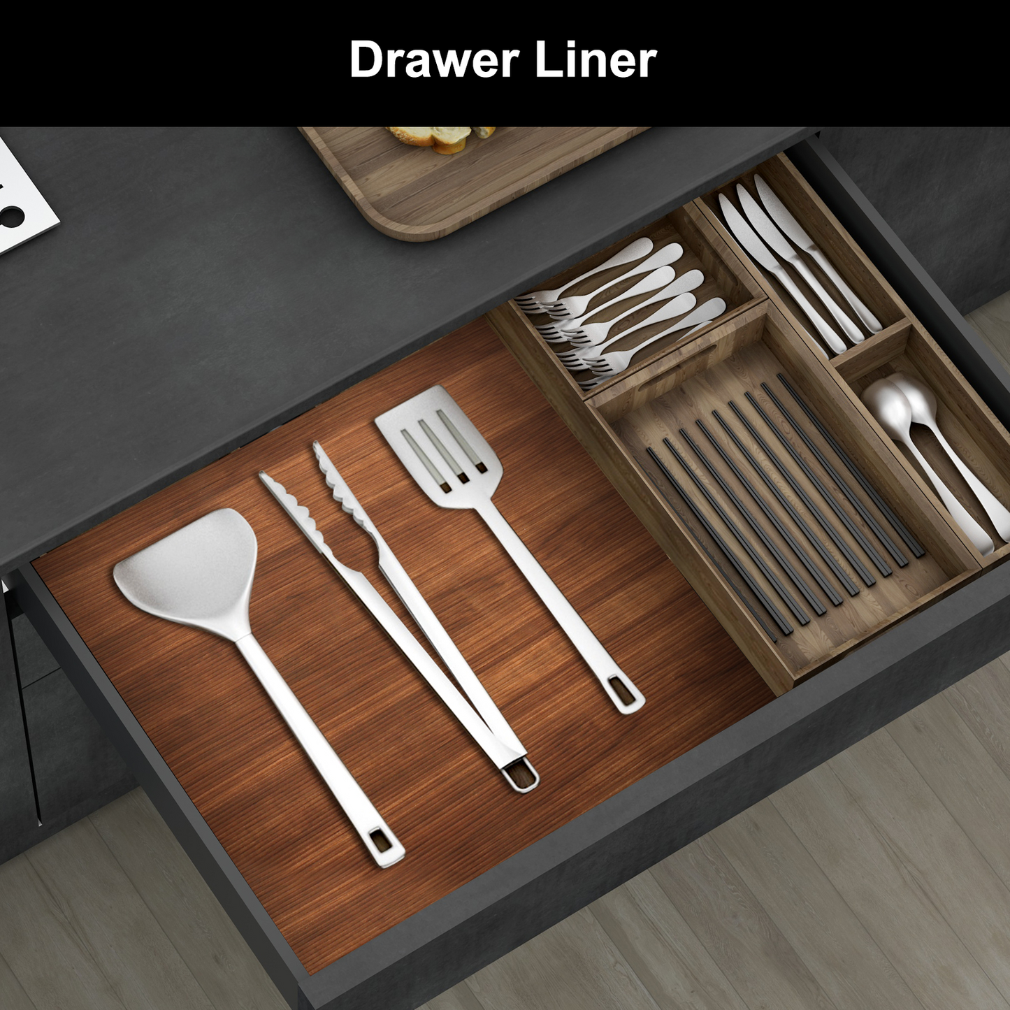 Cooyes Shelf Liner – Premium Non-Adhesive Cabinet & Drawer Liner for Kitchen – Waterproof Shelf Paper with Modern Pattern – Durable EVA Cabinet Mat – Easy to Cut