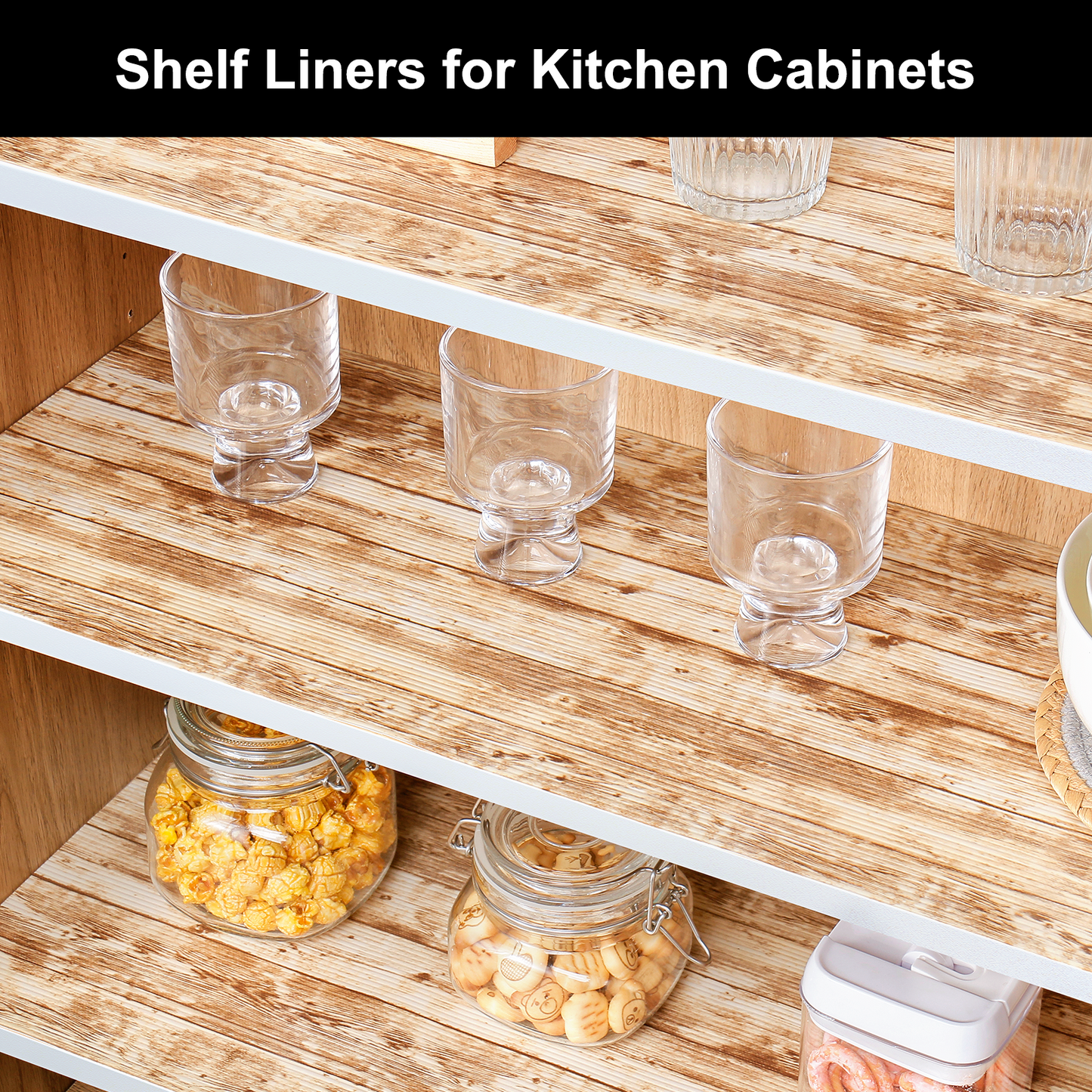 Cooyes Shelf Liner – Premium Non-Adhesive Cabinet & Drawer Liner for Kitchen – Waterproof Shelf Paper with Modern Pattern – Durable EVA Cabinet Mat – Easy to Cut