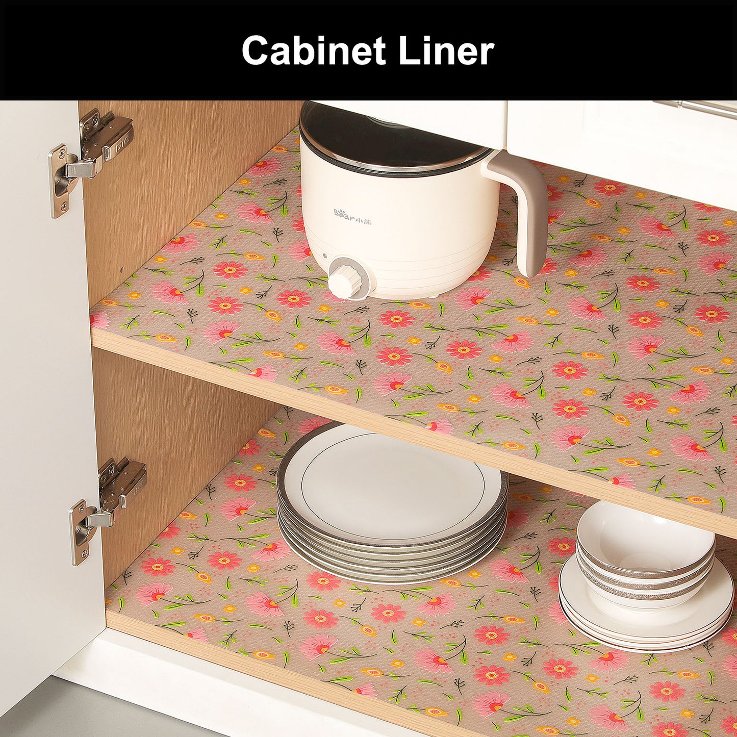 Cooyes Shelf Liner – Premium Non-Adhesive Cabinet & Drawer Liner for Kitchen – Waterproof Shelf Paper with Modern Pattern – Durable EVA Cabinet Mat – Easy to Cut